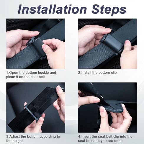 1 PC Car Adjustable Seat Belt Anti-Strangulation Strap with Simple Limiters for Travel, School and Family Trips (Black) in Kuwait