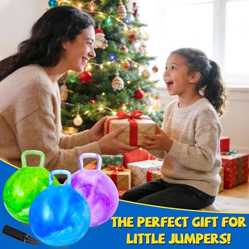 YongnKids 3 Pcs Bouncy Ball,Ride On Toys Balls for Kid 3 4-8, 22inch Hopper Ball with Handle & Air Pump for Boys Girls,Inflatable Clouds Bouncing Jumping Toy for Sport Indoor Outdoor Activties in Saudi Arabia