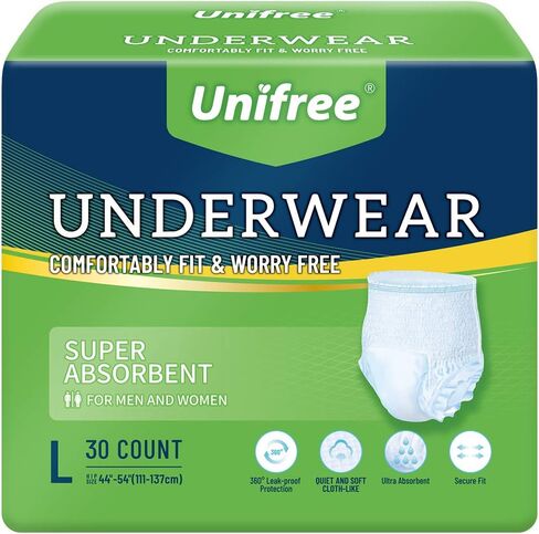 Unifree Premium Incontinence Underwear, Disposable, Maximum Absorbency, 30 Count (X-Large) in Saudi Arabia
