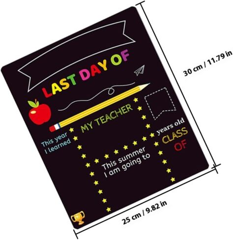 KALLORY 2pcs ’s Chalkboard Writing Board and Kindergarten Bulletin Sign, PVC Erasable School Message Board for First Day of School and Classroom Use in Kuwait
