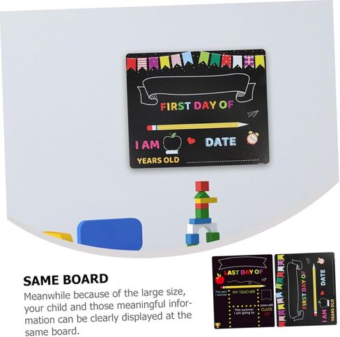 KALLORY 2pcs ’s Chalkboard Writing Board and Kindergarten Bulletin Sign, PVC Erasable School Message Board for First Day of School and Classroom Use in Kuwait