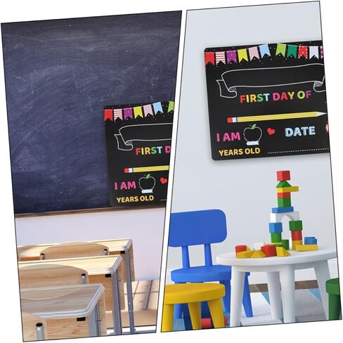 KALLORY 2pcs ’s Chalkboard Writing Board and Kindergarten Bulletin Sign, PVC Erasable School Message Board for First Day of School and Classroom Use in Kuwait