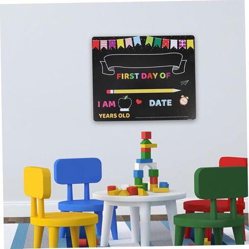 KALLORY 2pcs ’s Chalkboard Writing Board and Kindergarten Bulletin Sign, PVC Erasable School Message Board for First Day of School and Classroom Use in Kuwait