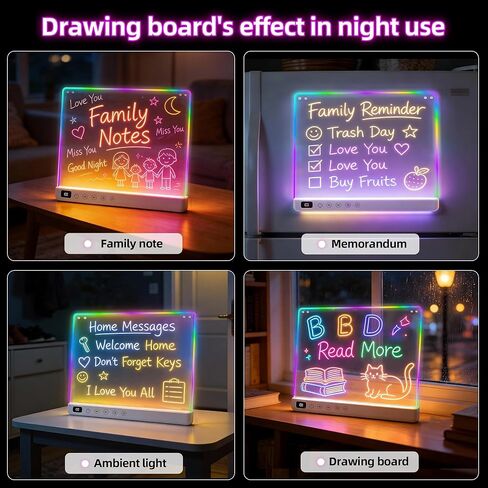 Cosmody Rechargeable LED Drawing Board for Kids, Large 16" Light Up Drawing Pad with Tracing Book & 7 Markers, Neon Art Dry Erase Board with 8 RGB Colors & 6 Dynamic Modes, Gift for Girls Boys(Blue) in Kuwait