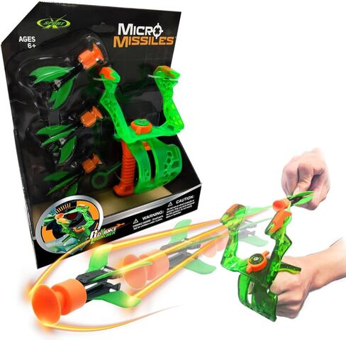 Amazing Toyz Micro Missile Rocket Launcher Toy Slingshot for Kids Adults Soft Rubber Suction Cup Sticky to Target 3 Inches Indoors Battle Sport Game Set in Kuwait