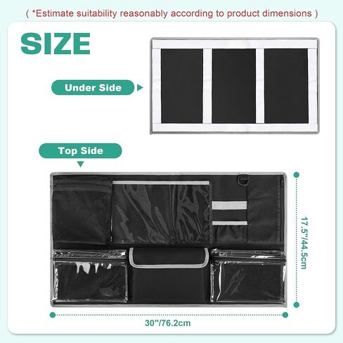 PGmoon 30" L X 17.5" W Camp Trunk Lid Organizer for Summer Camp, College, Travel, Storage with Multiple Pockets (Patent Design) in Kuwait