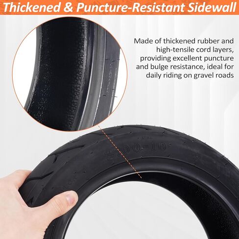RUTU 3.00-10 Tubeless Scooter Tire 10x3.00 Street Road Tire for GY6 50cc-150cc Engines 10 Inch Electric Scooters E-Bike Ruckus Zuma TaoTao Kymco Motorcycle Moped 1-Pack in Kuwait