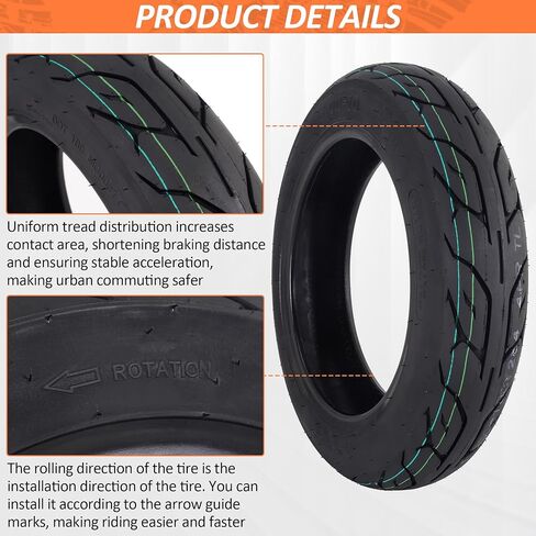 RUTU 3.00-10 Tubeless Scooter Tire 10x3.00 Street Road Tire for GY6 50cc-150cc Engines 10 Inch Electric Scooters E-Bike Ruckus Zuma TaoTao Kymco Motorcycle Moped 1-Pack in Kuwait