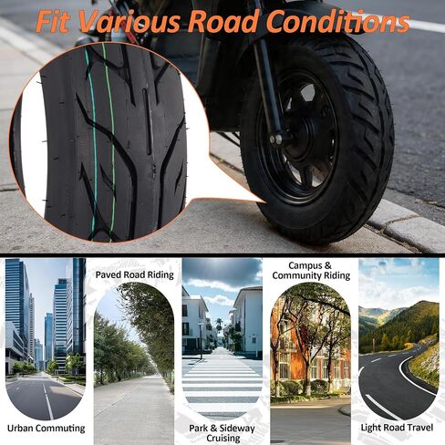 RUTU 3.00-10 Tubeless Scooter Tire 10x3.00 Street Road Tire for GY6 50cc-150cc Engines 10 Inch Electric Scooters E-Bike Ruckus Zuma TaoTao Kymco Motorcycle Moped 1-Pack in Kuwait