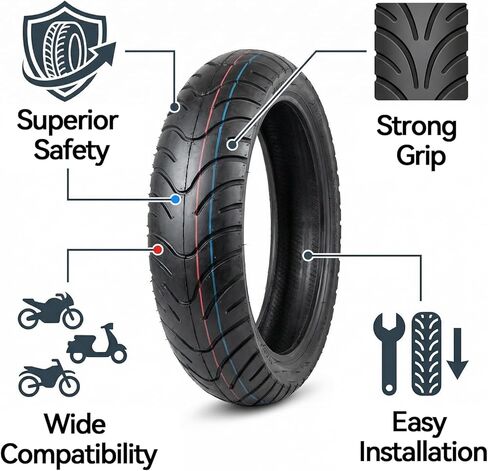 130/60-13 Scooter Tire 13 inch Tubeless Tire for Pit Bike Dirt Bike Moped Scooter in Kuwait