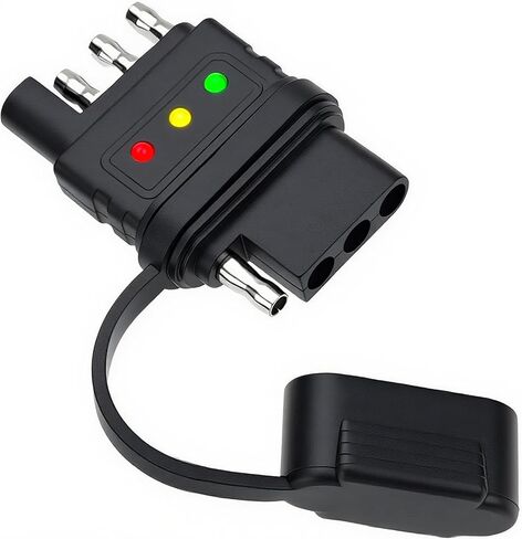 4-Way Flat Trailer Wiring Tester - 4 Pin Male & Female Trailer Light Tester with Bright Indicators, Continuity Test & Double End Design, Trouble Shooter for Turn Signal & Tail Lights in Kuwait