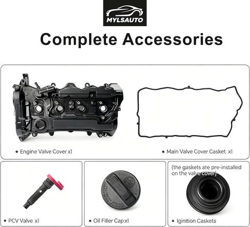 12310RDFA01 غطاء صمام المحرك مع حشية صمام PCV متوافق مع Honda Accord 2013-2017، CR-V CRV 2015-2019، L4 2.4L Gas (K24W1)، استبدل 12310-RDF-A01، 12310RDFA01 in Kuwait