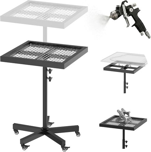 MOOFI 360° Lifting Spray Painting Table /Rotating Spray Paint Rack, 27.8-39.8“ Height Adjustable Stable Paint Rack for Cabinet Paint Stand Door and Car in Kuwait