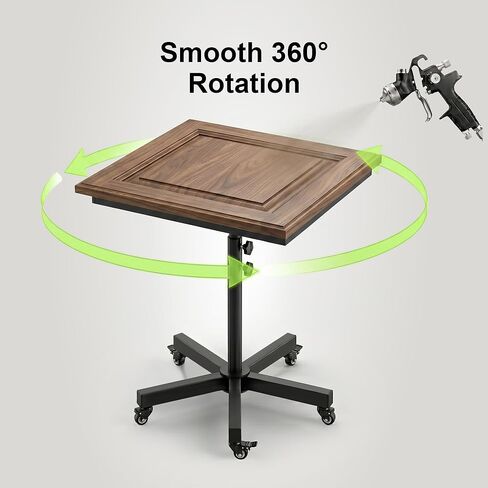 MOOFI 360° Lifting Spray Painting Table /Rotating Spray Paint Rack, 27.8-39.8“ Height Adjustable Stable Paint Rack for Cabinet Paint Stand Door and Car in Kuwait