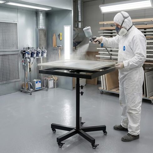 MOOFI 360° Lifting Spray Painting Table /Rotating Spray Paint Rack, 27.8-39.8“ Height Adjustable Stable Paint Rack for Cabinet Paint Stand Door and Car in Kuwait