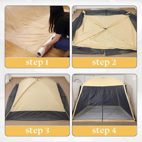 Maasechs Portable Paint Booth Tent 10.8 x 10.8 x 7.9 FT Extra Large Spray Paint Tent with Removable Walls Mesh Screen Floor Protection Plastic Film for DIY Furniture Hobby Tool Spray Shelter Painting in Kuwait