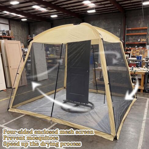 Maasechs Portable Paint Booth Tent 10.8 x 10.8 x 7.9 FT Extra Large Spray Paint Tent with Removable Walls Mesh Screen Floor Protection Plastic Film for DIY Furniture Hobby Tool Spray Shelter Painting in Kuwait