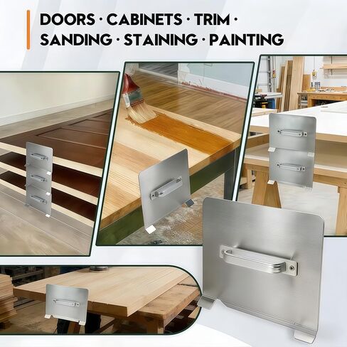 8-Pack Stackable Door Painting Stands - Heavy-Duty Stainless Steel Racks with Aviation-Grade Aluminum Hand-Guard Handles - Ideal for Painting, Stacking, Flipping & Drying Doors in Kuwait