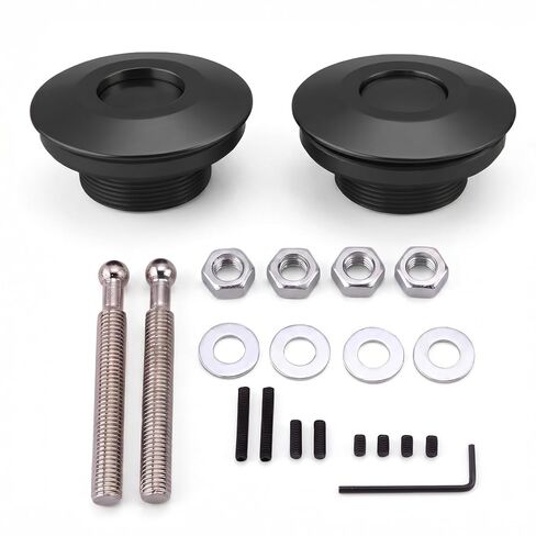 QL-50-LP/BP (2.44") Wide Top Release Hood Pins Push Button Latch Lock Clip Kit 2 Pack Black in Kuwait