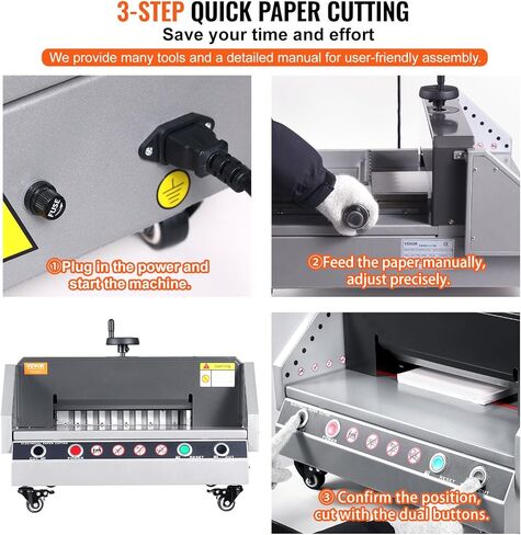 VEVOR Electric Paper Cutter, 13" /330.2mm Cutting Width, 1.57"/40mm Cutting Thickness, Desktop Paper Cutting Machine with Button Control, Electric Paper Trimmer for Office, School, Printing Plant in Kuwait