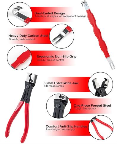 SKOCHE 7 Piece Electrical Disconnect Pliers with Terminal Pin Removal Tool Kit, Black Gloves, Automotive Electrical Plug Connector Disconnect Tool for Cars, Connector Separator and Hose Clamp Pliers in Kuwait