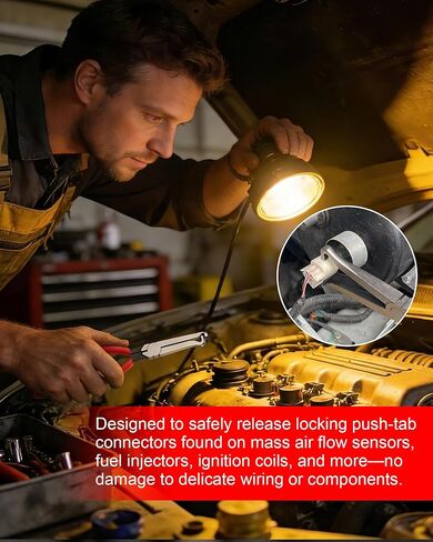 SKOCHE 7 Piece Electrical Disconnect Pliers with Terminal Pin Removal Tool Kit, Black Gloves, Automotive Electrical Plug Connector Disconnect Tool for Cars, Connector Separator and Hose Clamp Pliers in Kuwait
