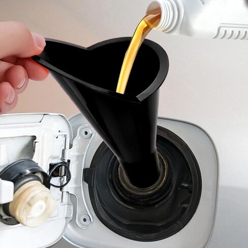 2 Pcs Motorcycle car Long Pole Funnel Gasoline refueling Tools Splash Proof Plastic refueling Tools car Accessories Large Plastic Funnel (Black) in Kuwait
