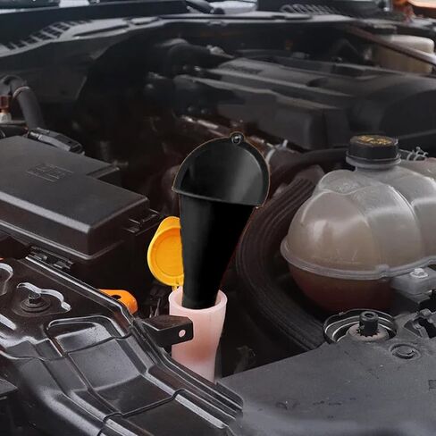 2 Pcs Motorcycle car Long Pole Funnel Gasoline refueling Tools Splash Proof Plastic refueling Tools car Accessories Large Plastic Funnel (Black) in Kuwait