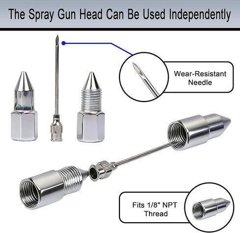 7PCS Grease Gun Needle Tip Kit, Grease Injector Needle Grease Gun Adapter Set for Bearings, U-Joints Tight Spaces, Straight & Elbow Nozzle Accessories for Grease Guns in Kuwait