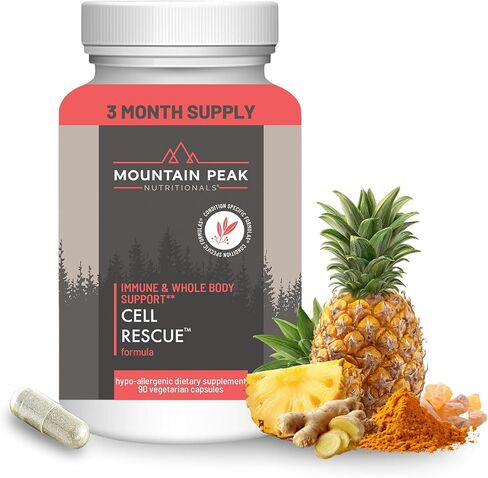 Mountain Peak Nutritionals Cell Rescue - Antioxidant Immune Support Supplement with Turmeric, Ginger Root, and Bromelain - Supports Intestinal Health & Whole Body (90 Capsules) in Saudi Arabia