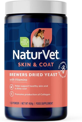 تركيبة الخميرة المجففة من NaturVet Brewers مع نكهة الثوم بالإضافة إلى الفيتامينات للكلاب والقطط، مسحوق، صنع في الولايات المتحدة الأمريكية بمكونات من مصادر عالمية، 1 رطل in Kuwait