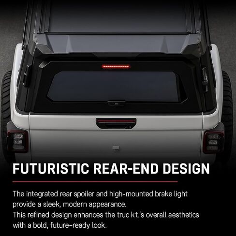 مظلة سرير شاحنة من الألومنيوم متوافقة مع Jeep Gladiator JT 2020-2026، غطاء علوي صلب مع وصول جانبي وخلفي قابل للقفل، غطاء تخييم بري، غطاء سرير شاحنة أسود in Kuwait
