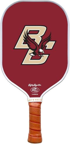 Officially Licensed Collegiate Pickleball Paddle - USA Pickleball Association Approved Racket - Lightweight Honeycomb Core, Carbon Fiber Exterior, Premium Leather Grip for Comfort in Saudi Arabia