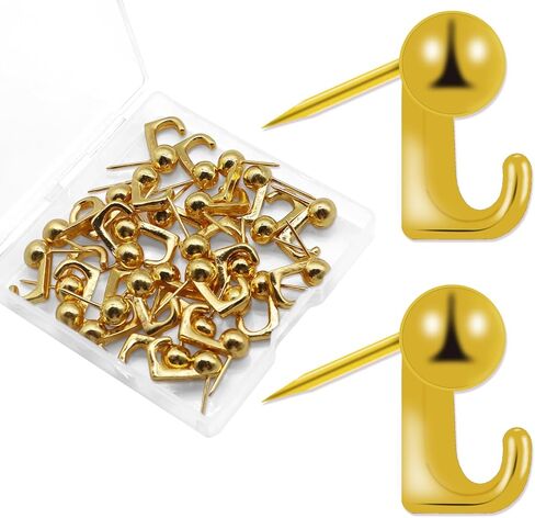 30 PCS Metal Push Pins Wall Tacks, Thumbtacks for Wall Hangings Decor, Heavy Duty Renter Friendly Decorative Picture Hangers, Small Hook Pins for Fabric Drywall Bulletin Cork Board Office Home in Kuwait