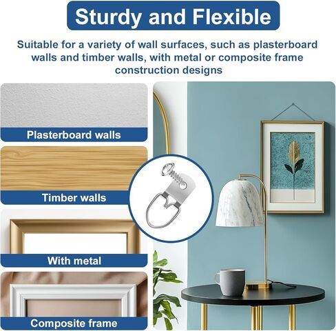 181 Pcs Zruosiniy Premium Picture Hanging Kit, 100FT Braided Hanging Wire, 60 D Ring Hangers with Screws, 60 Aluminum Crimping Sleeves, Heavy Duty for Frames, Mirrors, Canvas, Artwork & Home Decor in Kuwait