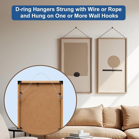 181 Pcs Zruosiniy Premium Picture Hanging Kit, 100FT Braided Hanging Wire, 60 D Ring Hangers with Screws, 60 Aluminum Crimping Sleeves, Heavy Duty for Frames, Mirrors, Canvas, Artwork & Home Decor in Kuwait