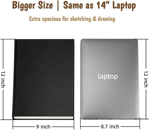 Hardcover Large Size 9" x 12" Sketch Pads for Drawing, 110 Sheets, 80lb/120GSM Marker Sketchbook - Acid Free Paper, Durable Binding, Bleedproof, Professional Hardbound Sketchbook (Pack of 1) in Kuwait