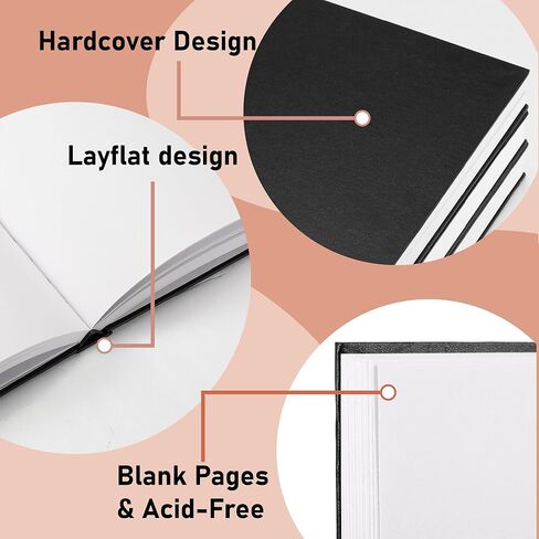 Hardcover Large Size 9" x 12" Sketch Pads for Drawing, 110 Sheets, 80lb/120GSM Marker Sketchbook - Acid Free Paper, Durable Binding, Bleedproof, Professional Hardbound Sketchbook (Pack of 1) in Kuwait