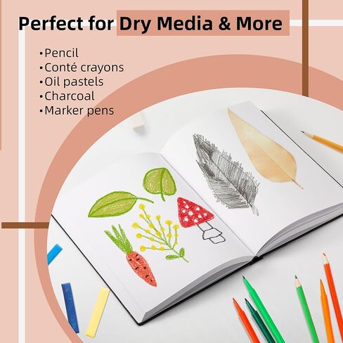 Hardcover Large Size 9" x 12" Sketch Pads for Drawing, 110 Sheets, 80lb/120GSM Marker Sketchbook - Acid Free Paper, Durable Binding, Bleedproof, Professional Hardbound Sketchbook (Pack of 1) in Kuwait