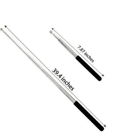 2PCS Telescopic Teacher Pointer 7.8–39.4 in for Whiteboards & Touchscreens, Extendable & Retractable, Nano Fiber Tip, Stainless Steel + PP Rod, Non-Slip Handle, Classroom & Meeting Presenter in Kuwait