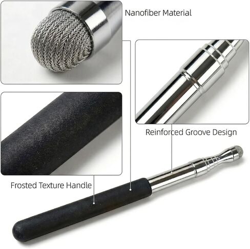 2PCS Telescopic Teacher Pointer 7.8–39.4 in for Whiteboards & Touchscreens, Extendable & Retractable, Nano Fiber Tip, Stainless Steel + PP Rod, Non-Slip Handle, Classroom & Meeting Presenter in Kuwait