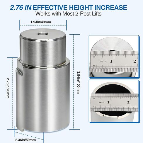 4 Pack Car Lift Extension Adapter, 3 Inch/70 mm Height Increase Heavy Duty Forged Steel 2 Inch/49 mm Diameter Socket Jack Pad Extender Set for 2 Post Auto Lift SUV Truck Garage Repair in Kuwait