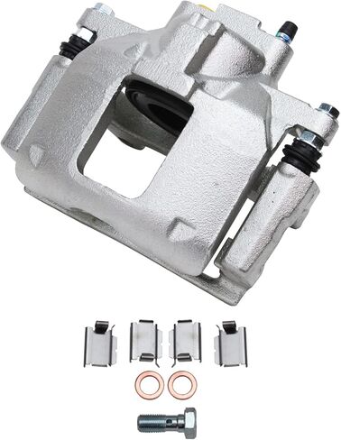 Detroit Axle - Front Brake Kit for 2009-2012 Dodge Journey Disc Brake Calipers w/Brackets Ceramic Brakes Pads w/Hardware 2010 2011 Replacement in Kuwait