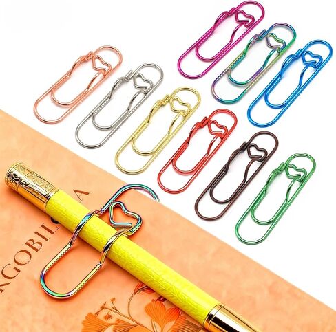 Venupple Pen Holder Clip, 9 Pack Large Paper Clips Oversized Pen Clips for Notebook, Colorful Metal Pencil Holder in Nine Colors (9) in Kuwait