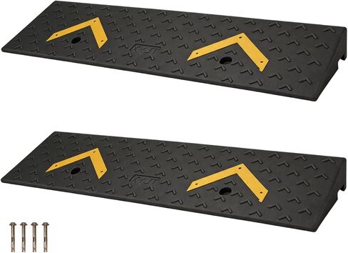 Rubber Curb Ramps 3" Rise 2 Pack for Driveway Wheelchair Riding Mower Doorways Threshold Garage Sidewalks,Ramps for Car Truck Motorcycle Bike,7000lbs Load Capacity in Kuwait