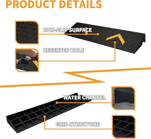 Rubber Curb Ramps 3" Rise 2 Pack for Driveway Wheelchair Riding Mower Doorways Threshold Garage Sidewalks,Ramps for Car Truck Motorcycle Bike,7000lbs Load Capacity in Kuwait
