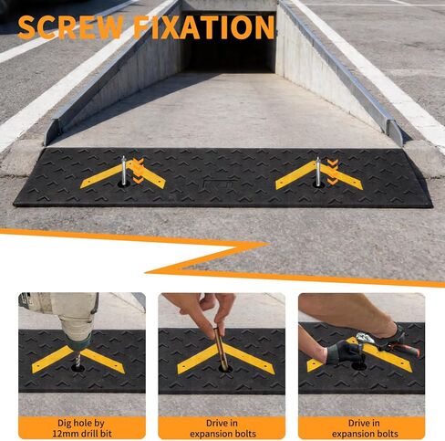 Rubber Curb Ramps 3" Rise 2 Pack for Driveway Wheelchair Riding Mower Doorways Threshold Garage Sidewalks,Ramps for Car Truck Motorcycle Bike,7000lbs Load Capacity in Kuwait