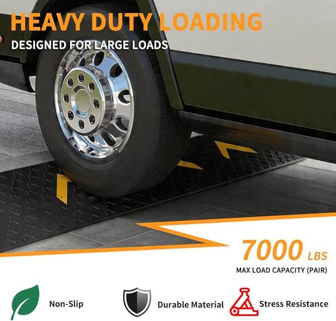 Rubber Curb Ramps 3" Rise 2 Pack for Driveway Wheelchair Riding Mower Doorways Threshold Garage Sidewalks,Ramps for Car Truck Motorcycle Bike,7000lbs Load Capacity in Kuwait