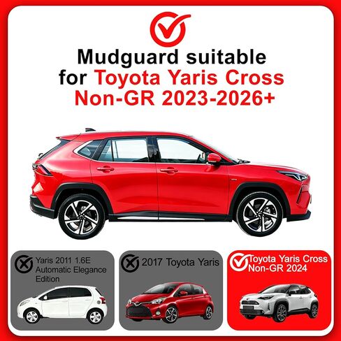 Mud Flaps Compatible with 2023-2025 Toyota Yaris Cross (Non GR) 4-PCS Splash Guards Set Front Rear for Yaris Cross Accessories,Custom Fit Durable Fender Protector Kit Mud Flaps Splash Guards in Kuwait