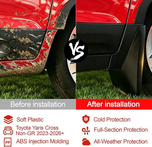 Mud Flaps Compatible with 2023-2025 Toyota Yaris Cross (Non GR) 4-PCS Splash Guards Set Front Rear for Yaris Cross Accessories,Custom Fit Durable Fender Protector Kit Mud Flaps Splash Guards in Kuwait